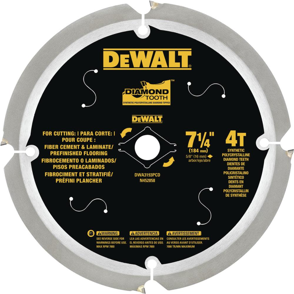 DEWALT 7-1/4-in Fiber Cement 4T PCD Blade - Flockneti