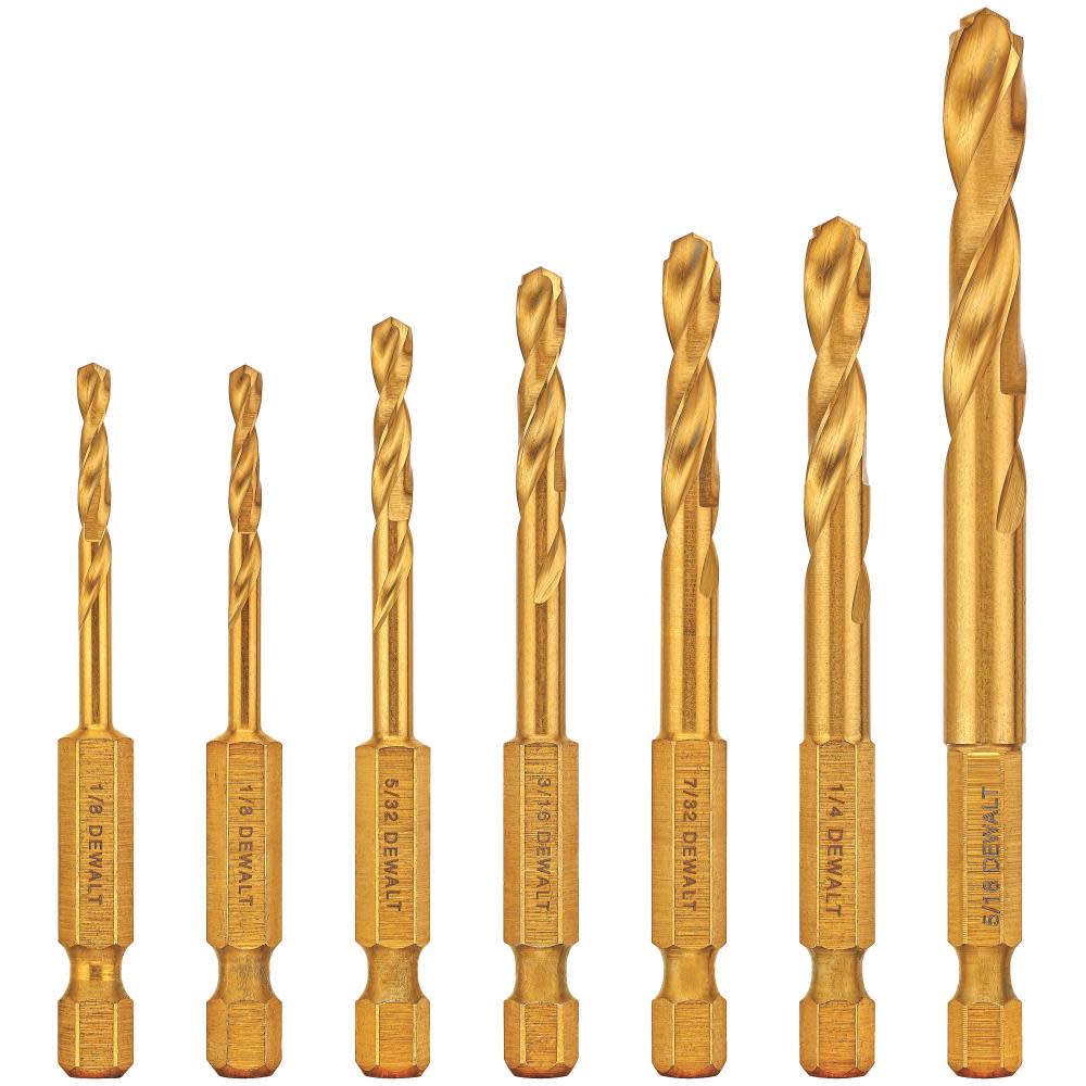 DEWALT Impact Ready Titanium Nitride Coating Drill Set 7pc - Flockneti