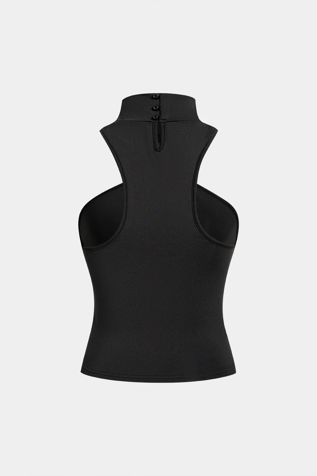 Mock Neck Metallic Tank Top - Flockneti