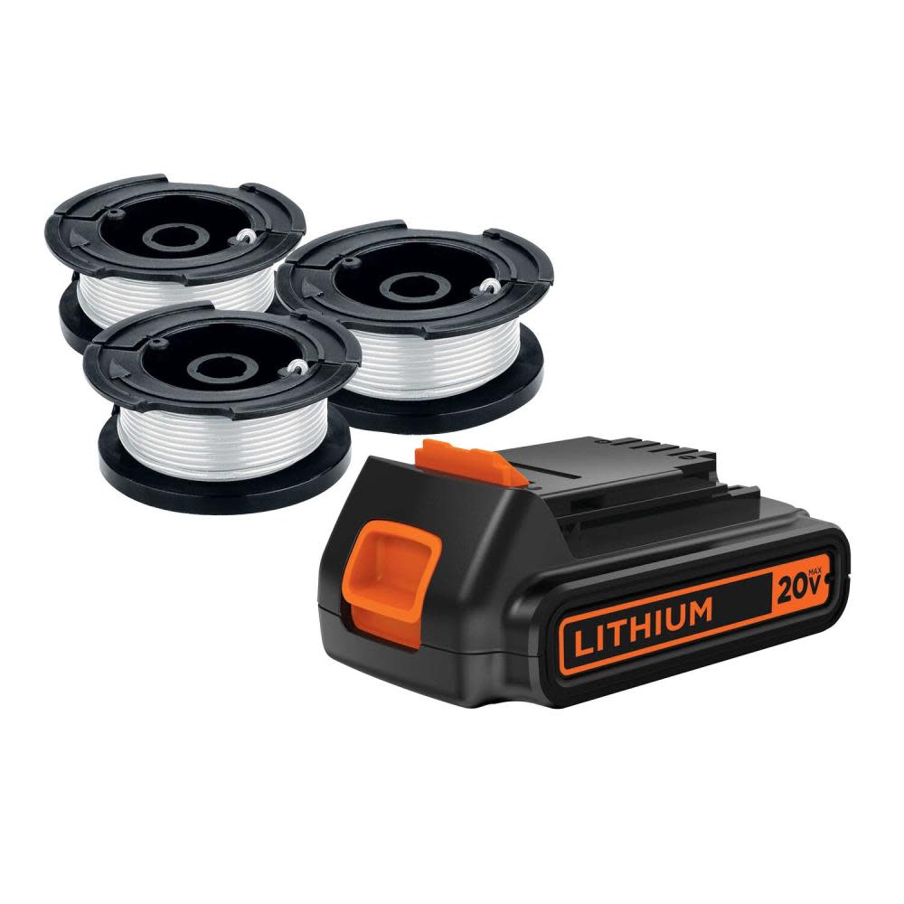 Black and Decker 20V MAX Battery with AFS-100 3pk Spool - Flockneti