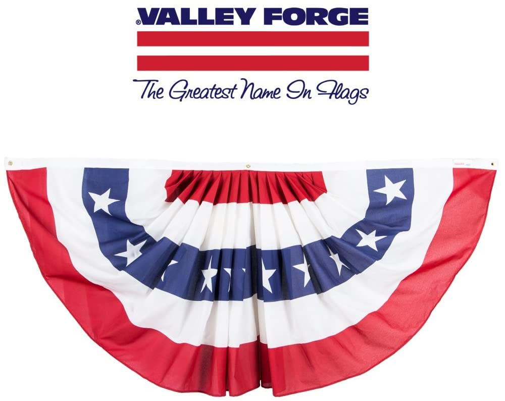 Valley Forge Flag 1.5 Ft. Width x 3 Ft. Height Printed Patriotic Mini-Fan Flag - Flockneti