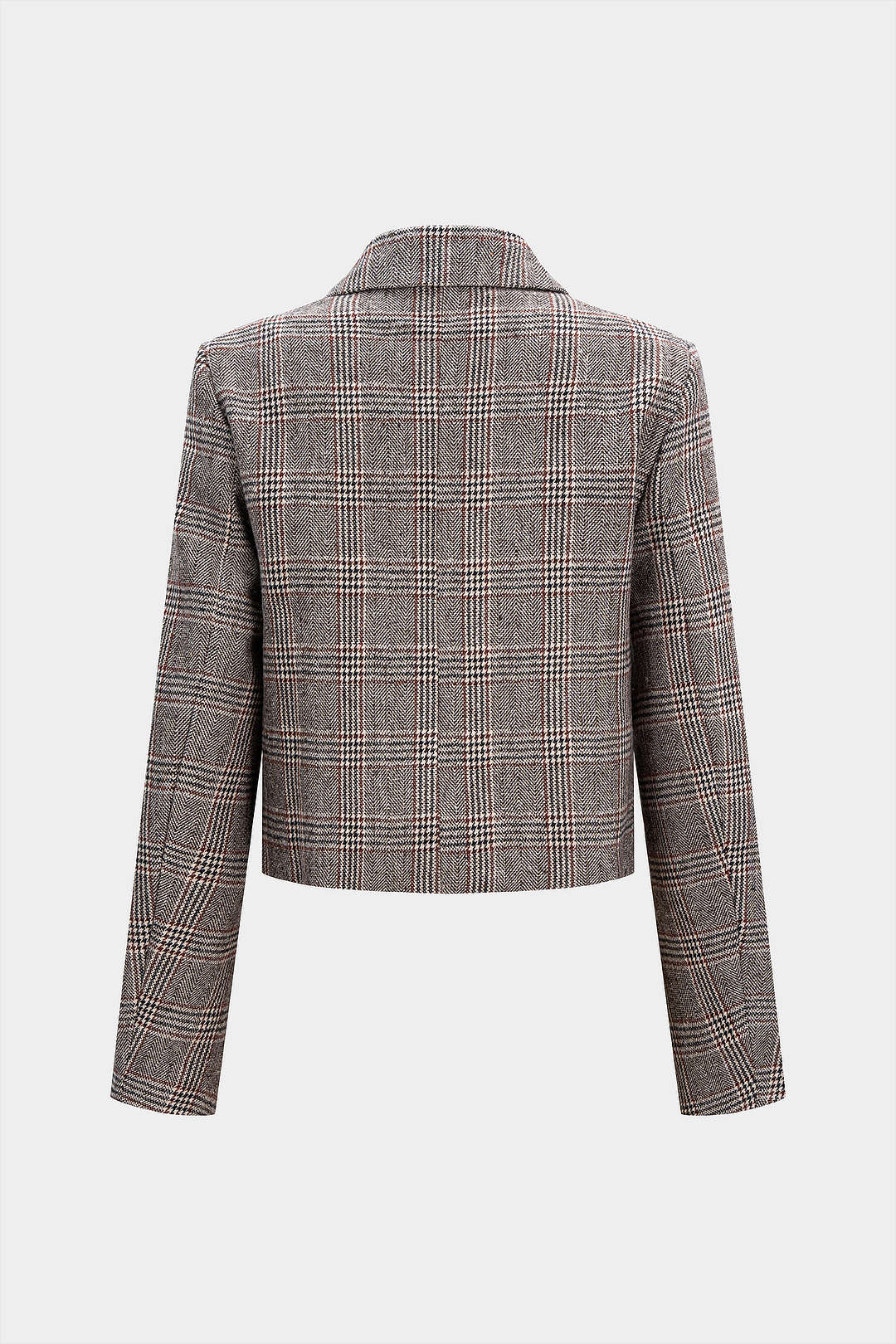 Houndstooth Print Button Jacket - Flockneti