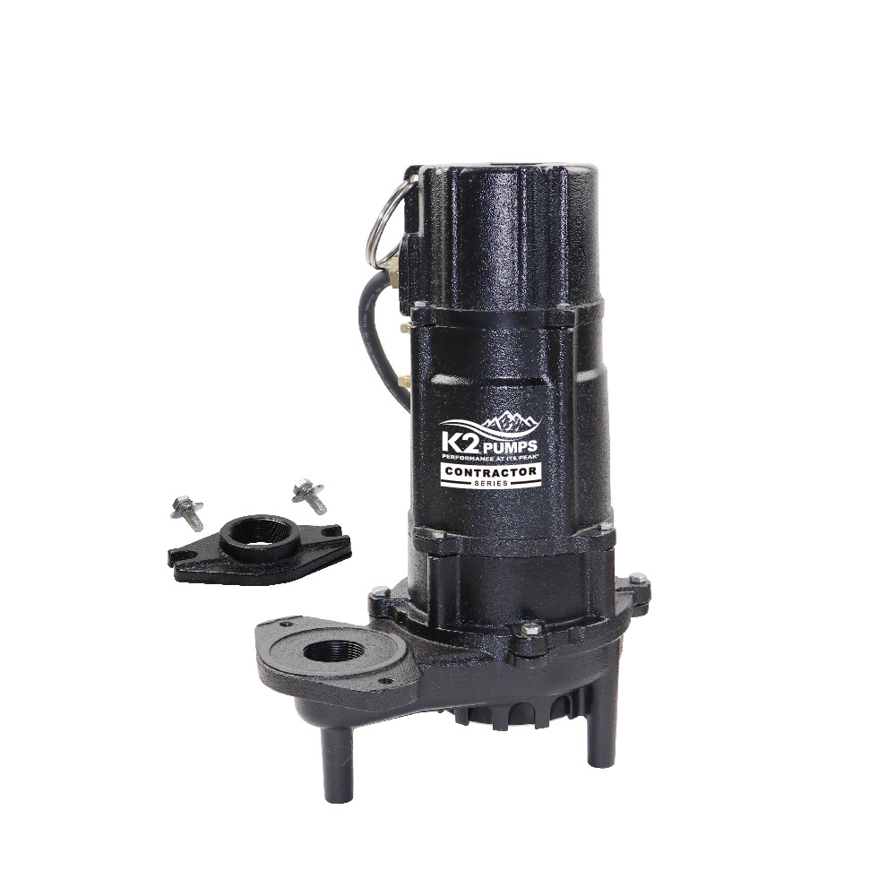 K2 Pumps CONTRACTOR SERIES 1/2 HP Cast 1/2 HP Manual Effluent Pump - Flockneti