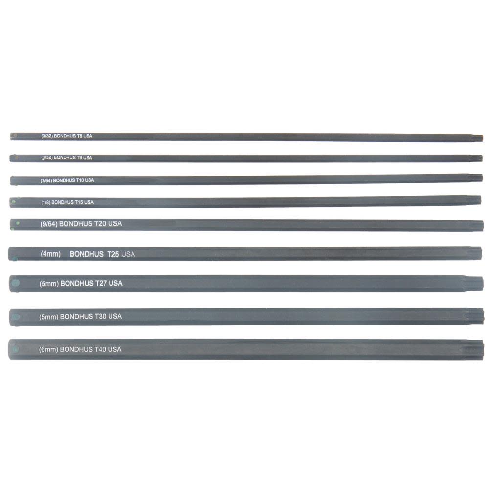 Bondhus Set 9 Star Bit 6 In. T8-T40 - Flockneti