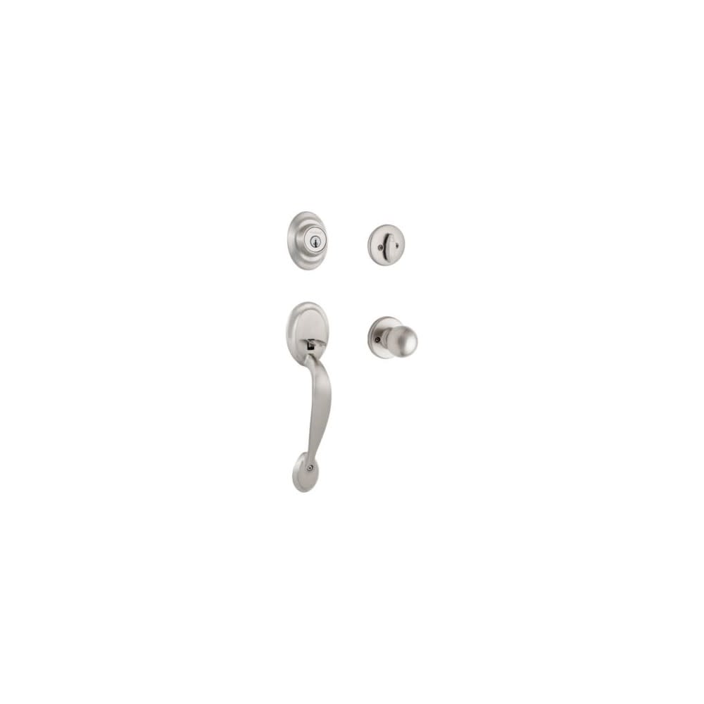 Kwikset Satin Nickel Dakota Single Cylinder Handleset with Polo Knob - Flockneti