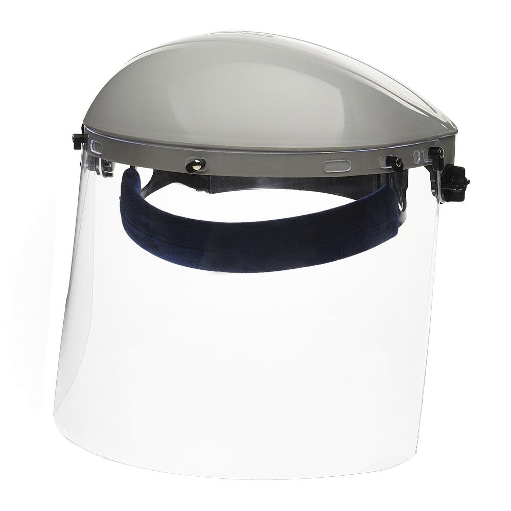 Sellstrom Single Crown Safety Face Shield with Ratchet Headgear Uncoated Window Clear Tint Gray Crown - Flockneti