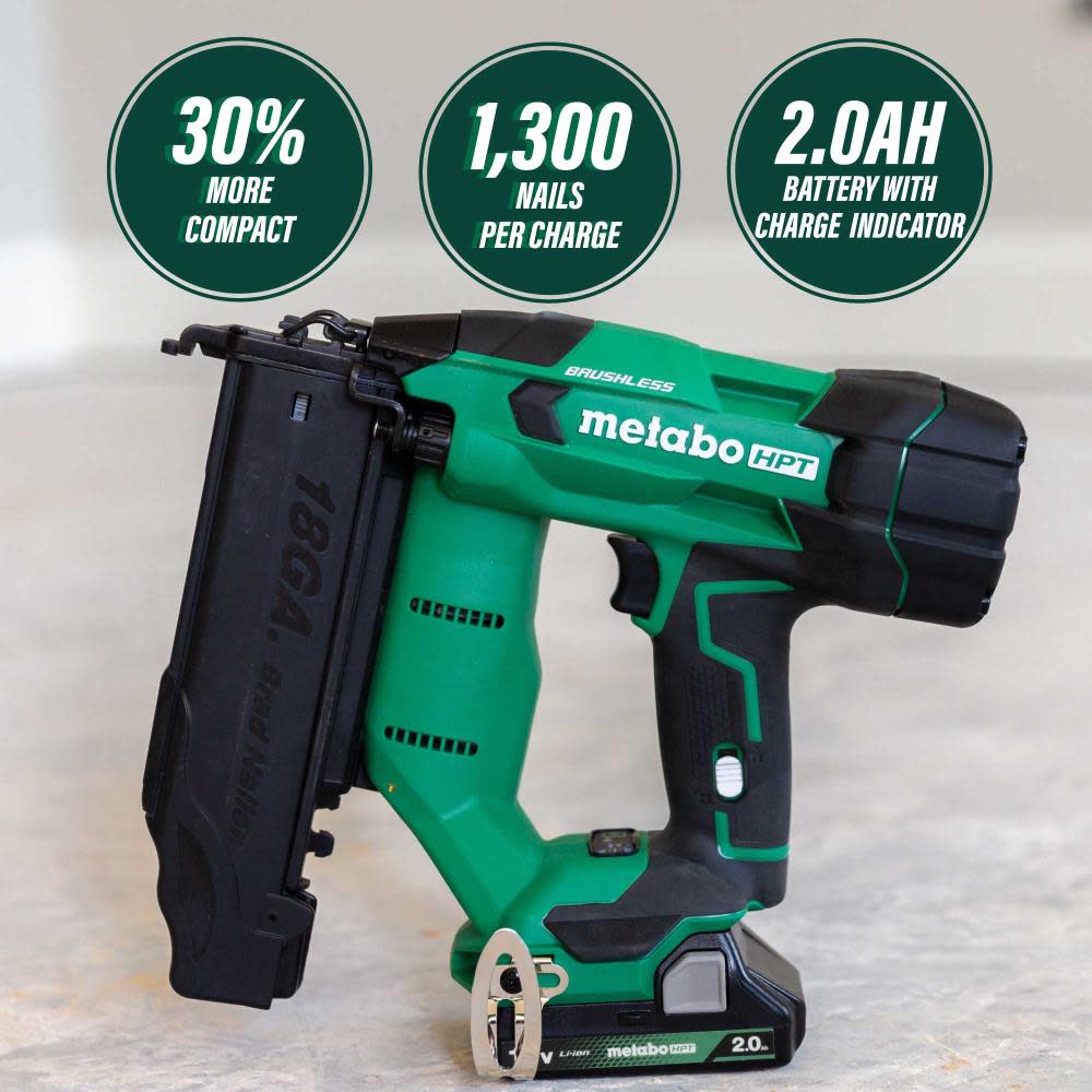 Metabo HPT 18V Compact Brad Nailer Cordless 18 Gauge Bare Tool - Flockneti