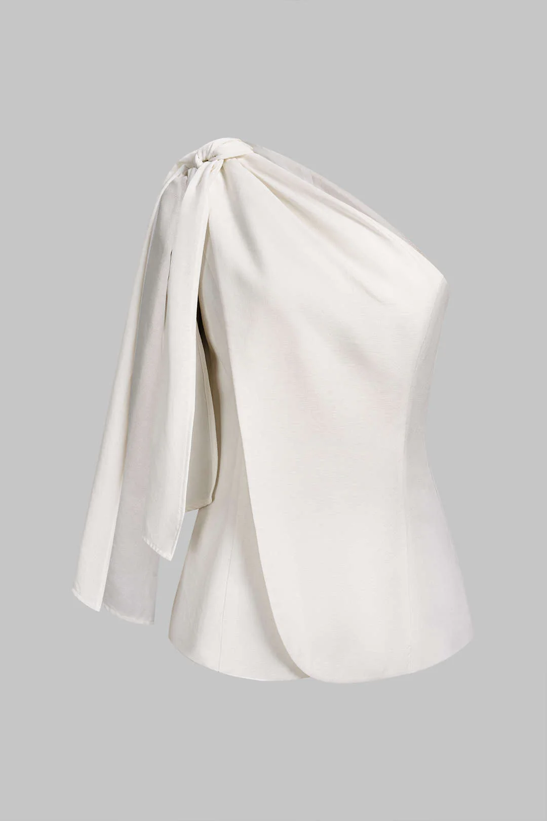 Linen One Shoulder Knotted Asymmetrical Tank Top - Flockneti