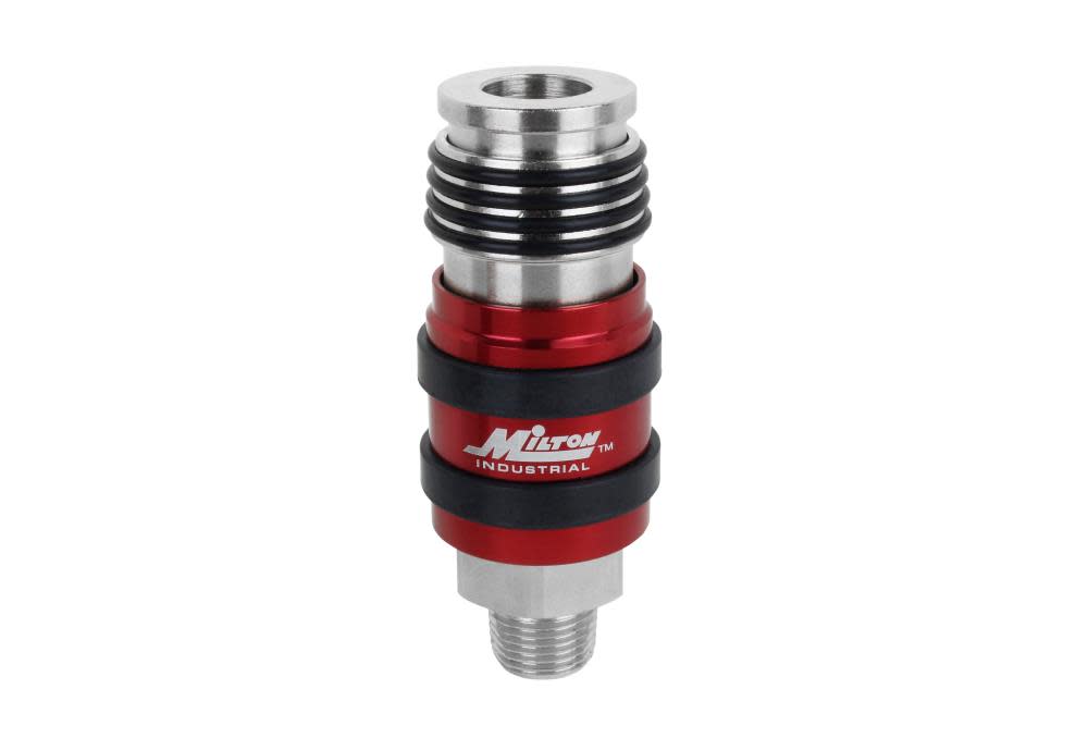 Milton 2 In ONE Universal Safety Exhaust Coupler  3/8″ MNPT x 3/8″ Body Flow - Flockneti