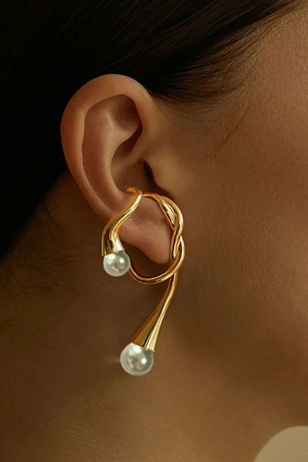 1pc Pearl Curve Earring - Flockneti