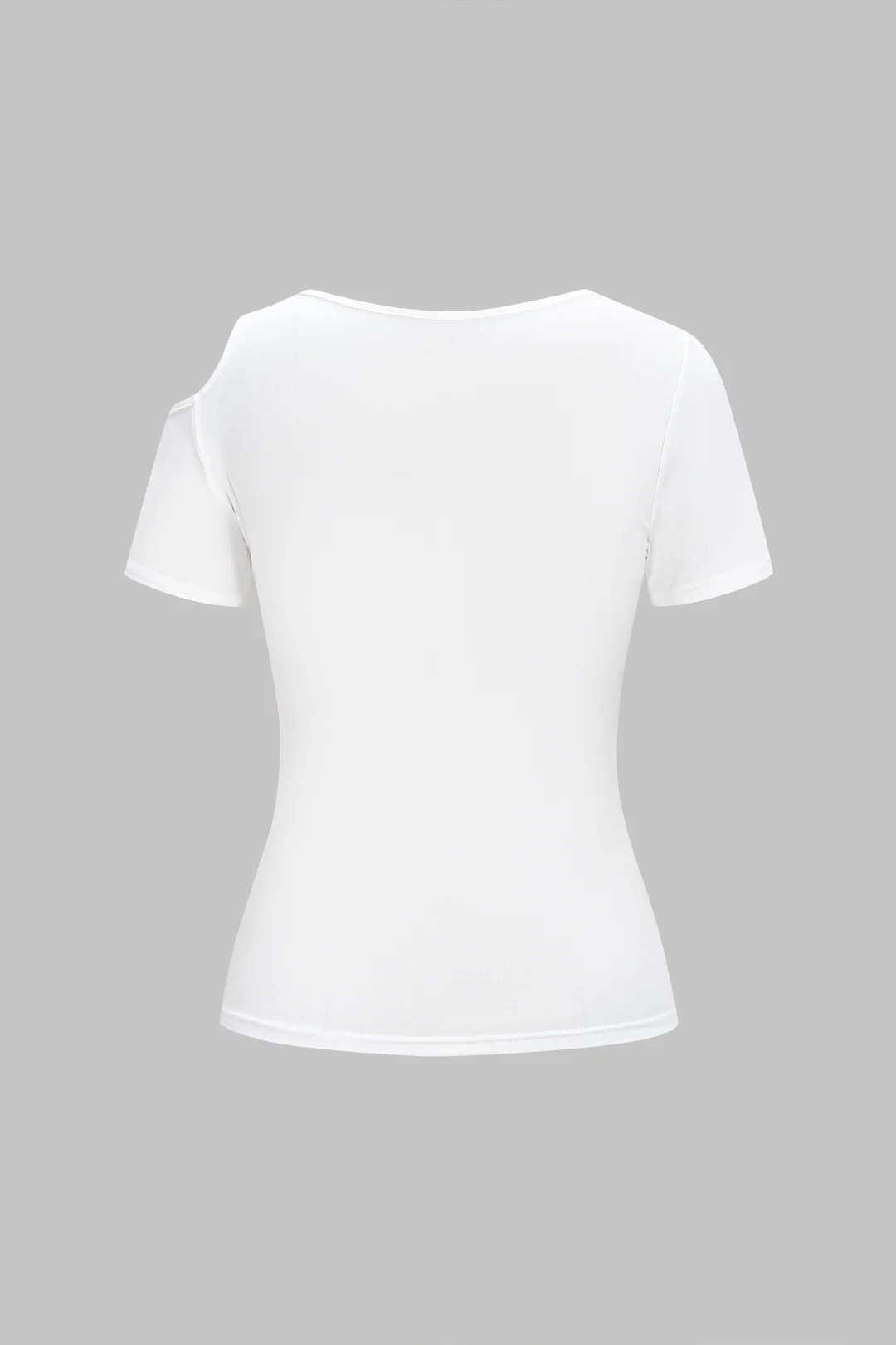 Asymmetrical Cut Out Short Sleeve T-Shirt - Flockneti