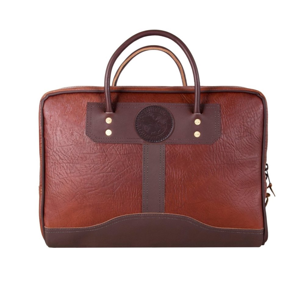 Duluth Pack 23 Liter Capacity Brown Trim Bison Leather Computer Briefcase - Flockneti