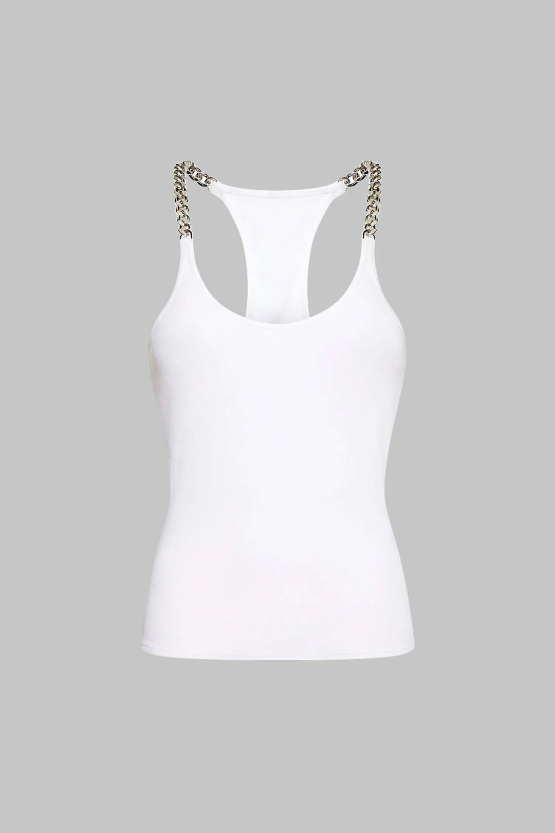 Chain Decor Sleeveless Tank Top - Flockneti