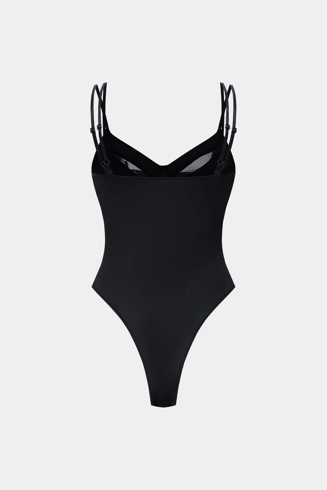 Patchwork Mesh V-Neck Sleeveless Bodysuit - Flockneti