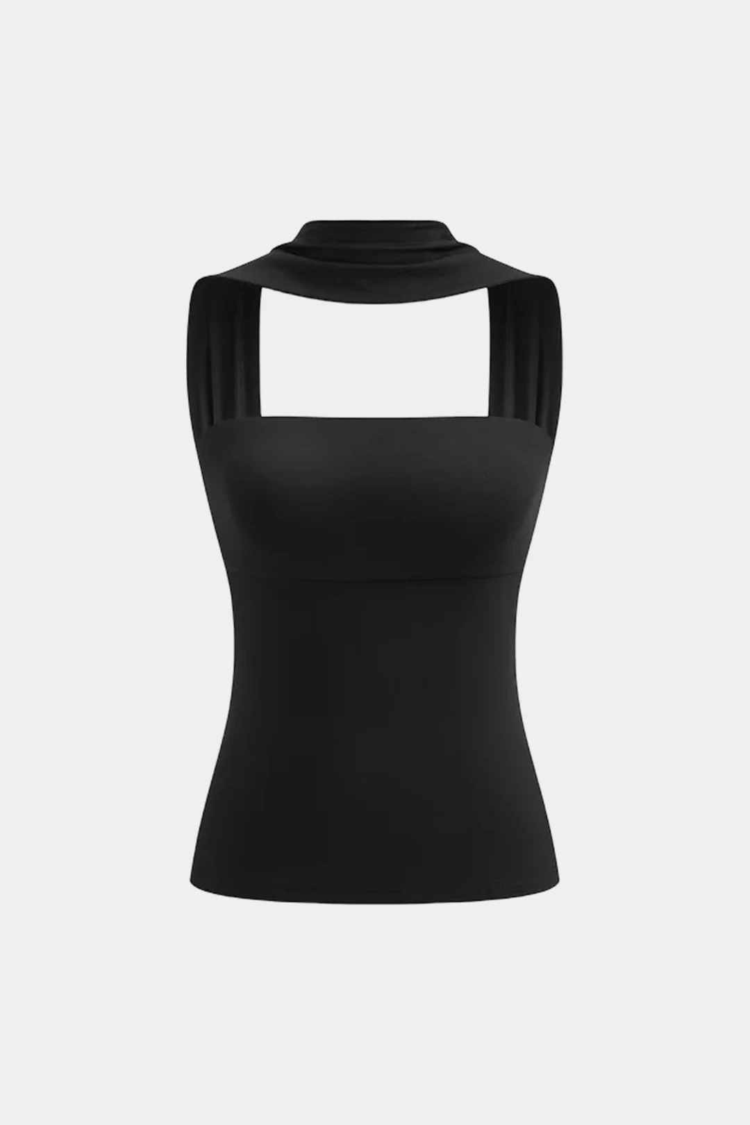 Solid Halter Backless Tank Top - Flockneti
