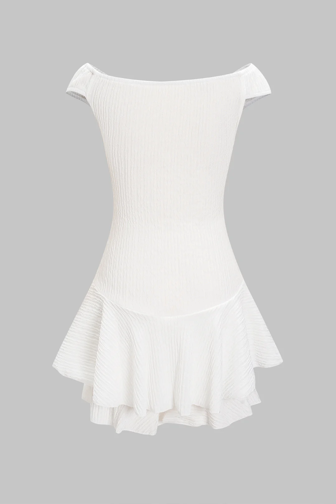 Off Shoulder Twist Knot Ruched Mini Dress - Flockneti