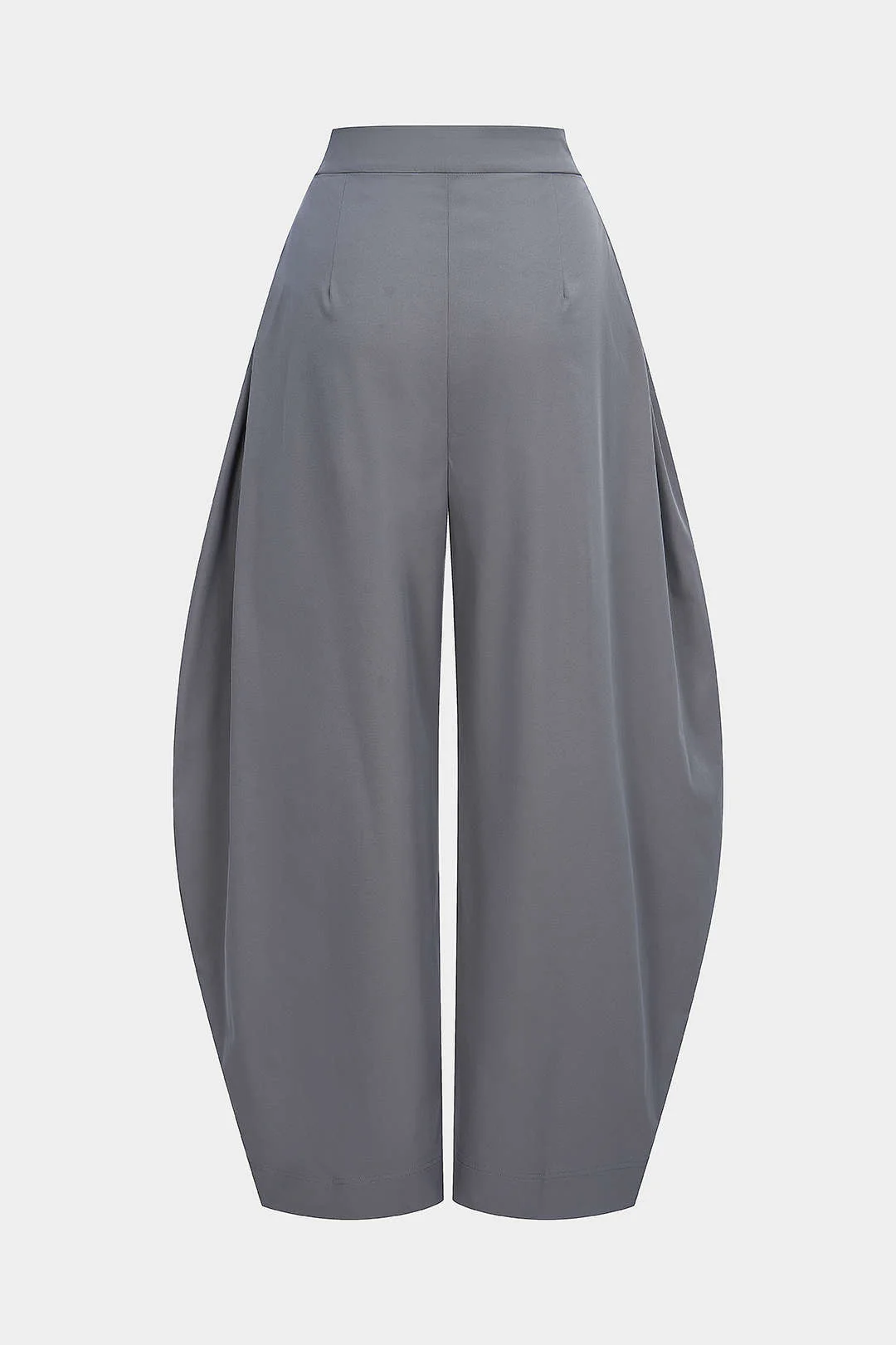 Solid Ruched Zipper High Waist Pants - Flockneti