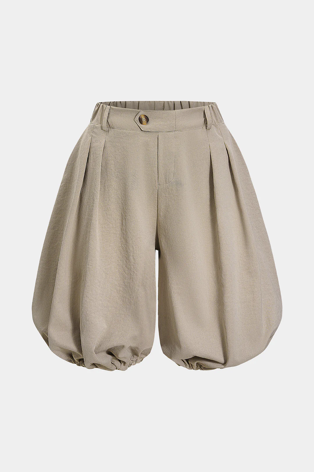 Plus Size Button Lantern Shorts - Flockneti