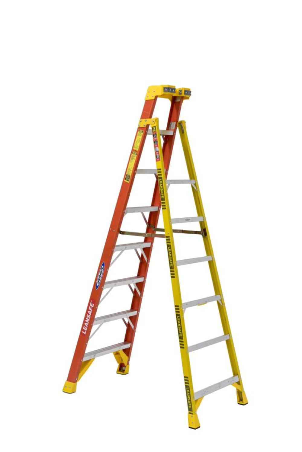 Werner 8Ft LEANSAFE Type IA Fiberglass Leaning Ladder - Flockneti