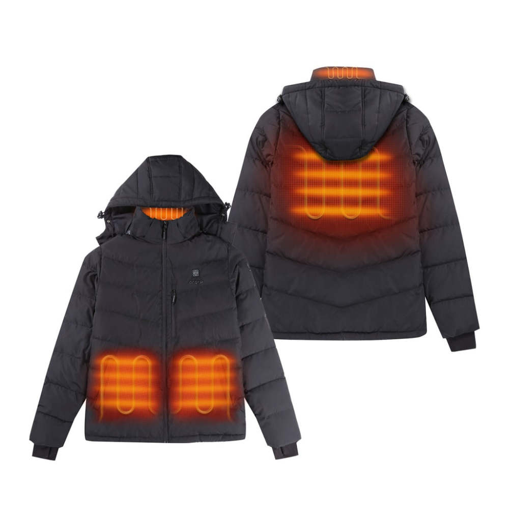 ORORO Mens Black Heated Down Jacket Kit 2X - Flockneti