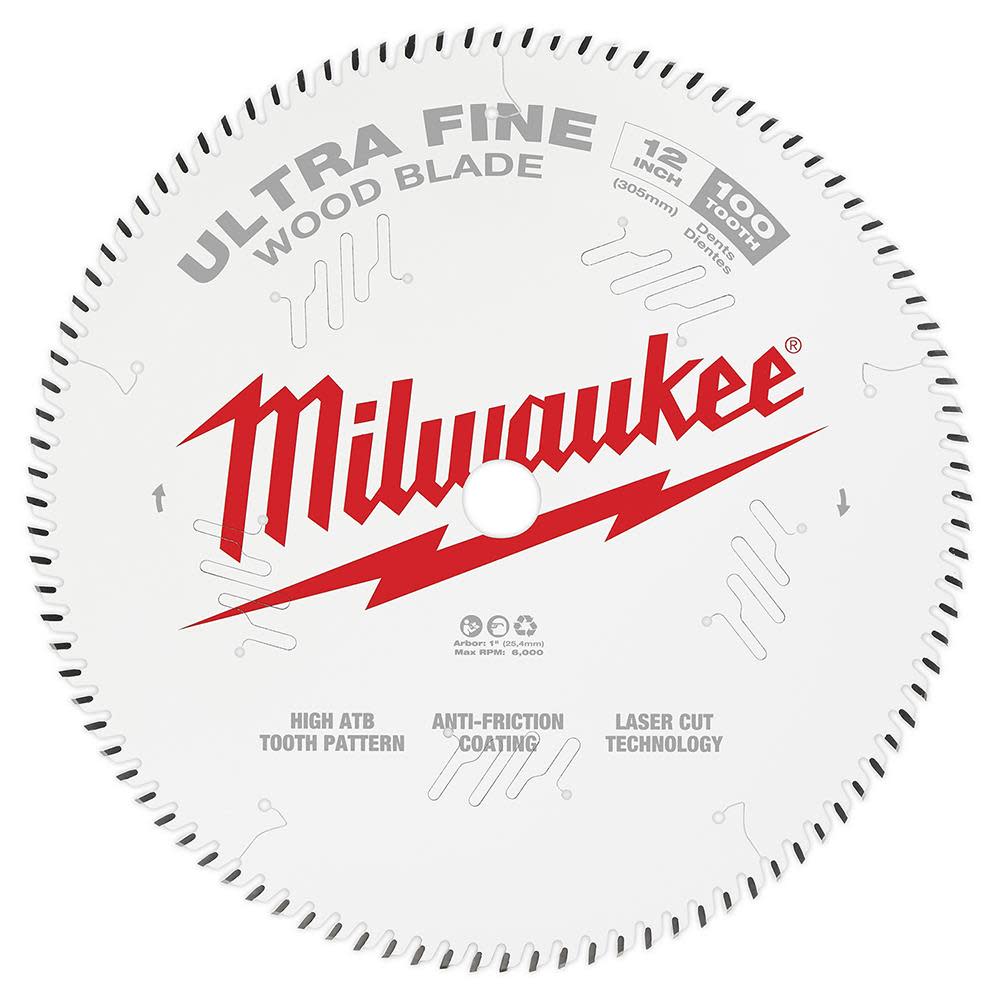 Milwaukee 12 in. 100T Ultra Fine Finish Circular Saw Blade - Flockneti