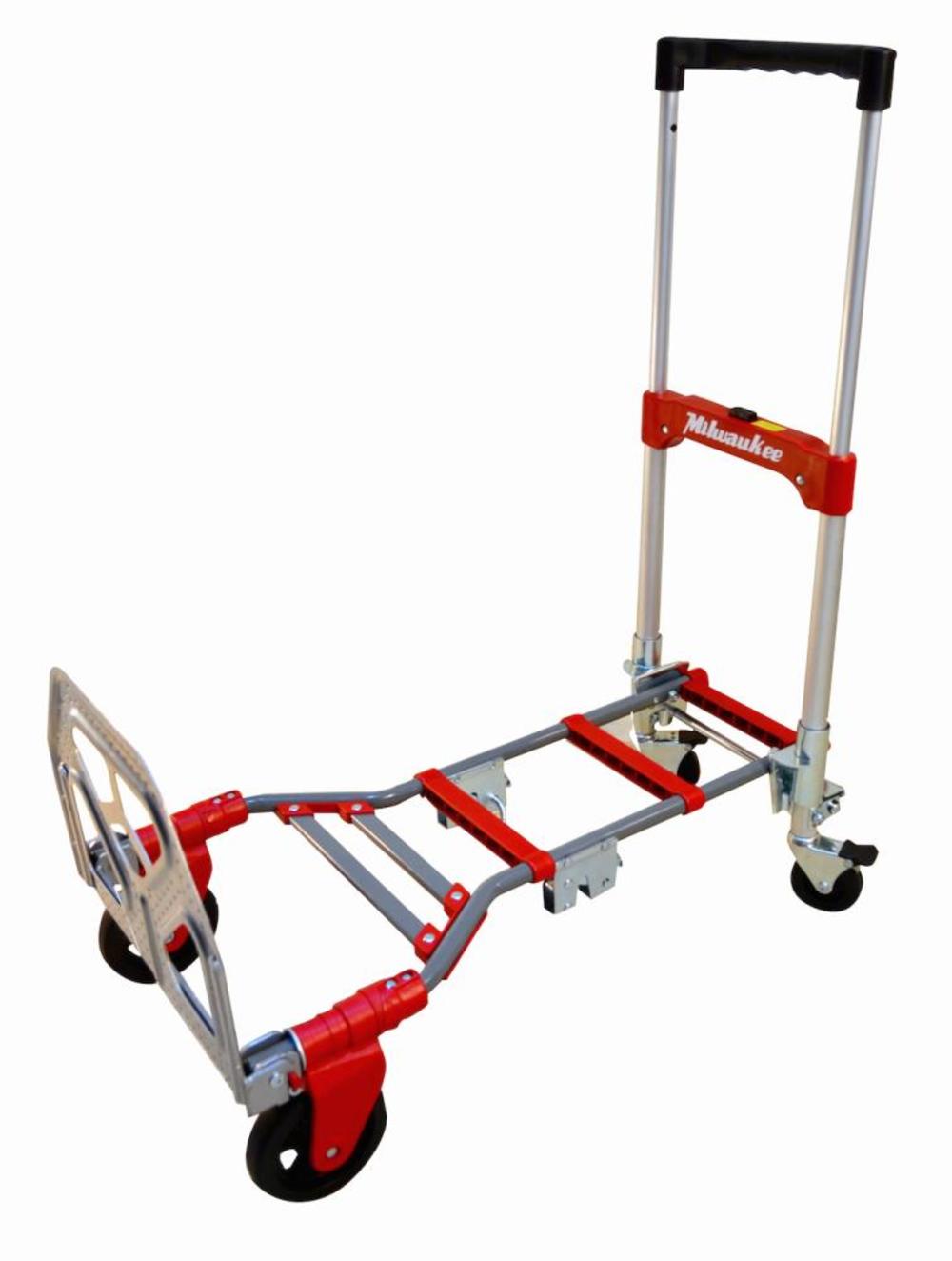 Milwaukee Hand Truck 2 in 1 Fold Up Convertible Hand Truck with Telescoping Handle - Flockneti