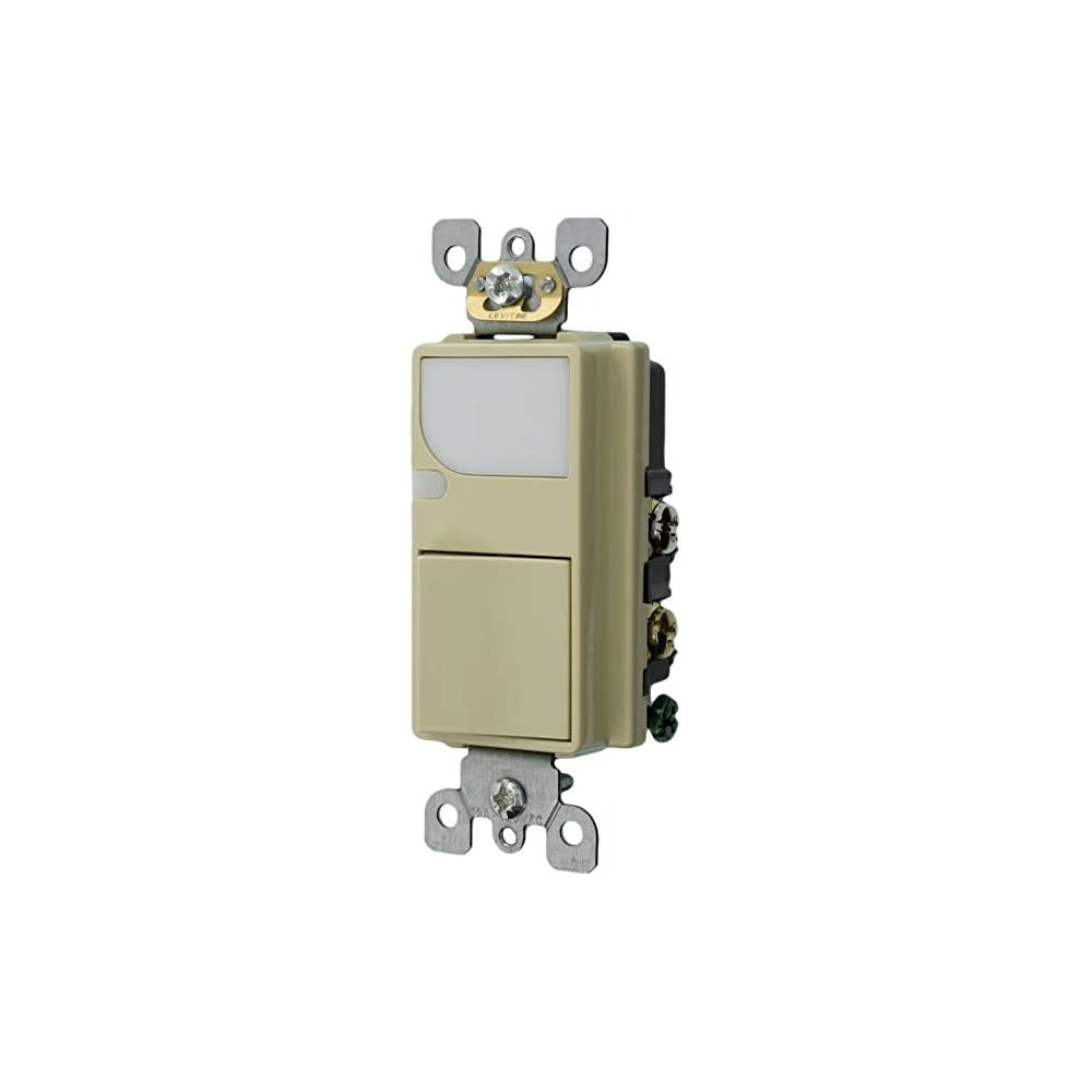 Leviton 15A 120VAC Ivory Combination Decora Switch with LED Light - Flockneti