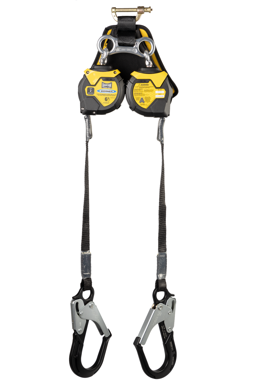 Werner Bantam 6′ Twin Leg Leading Edge Self Retracting Lifeline with LE Al Rebar Hook - Flockneti