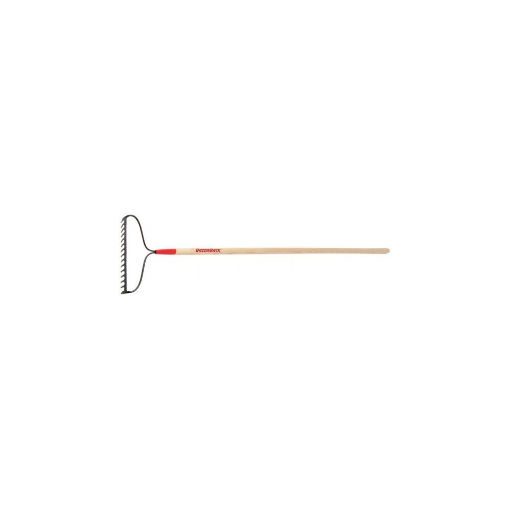 Razorback 16″ 15 Tine Bow Head Rake with 66″ Wood Handle - Flockneti