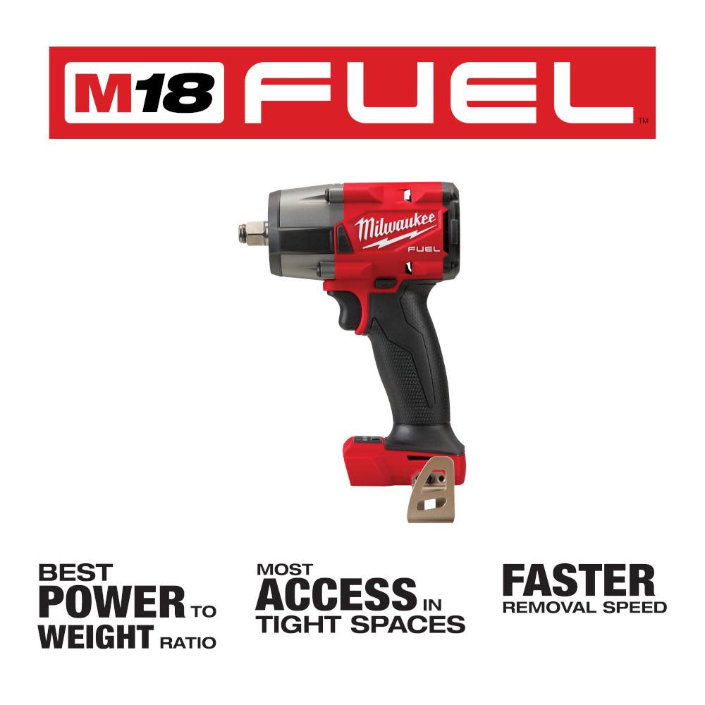 Milwaukee M18 FUEL 1/2 Mid-Torque Impact Wrench with Friction Ring - Flockneti