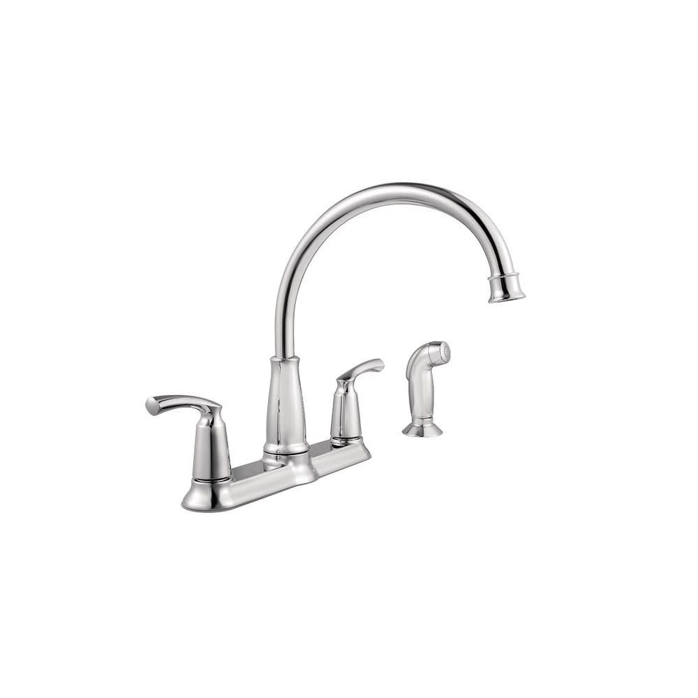 Moen Bexley Kitchen Faucet with Side Spray Chrome 2 Handle High Arc - Flockneti