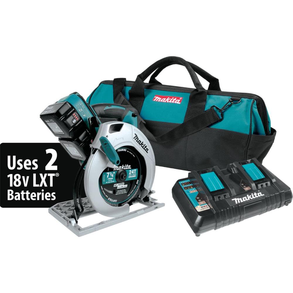 Makita 18V X2 LXT Lithium-Ion (36V) Cordless 7-1/4 In. Circular Saw Kit (5.0Ah) - Flockneti