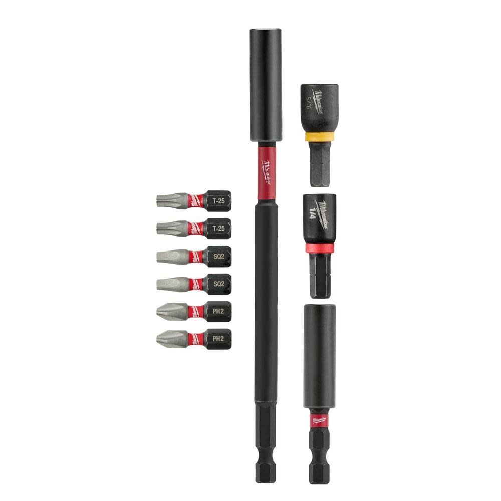 Milwaukee SHOCKWAVE 10-Piece Impact Driver Guide Bit Set - Flockneti