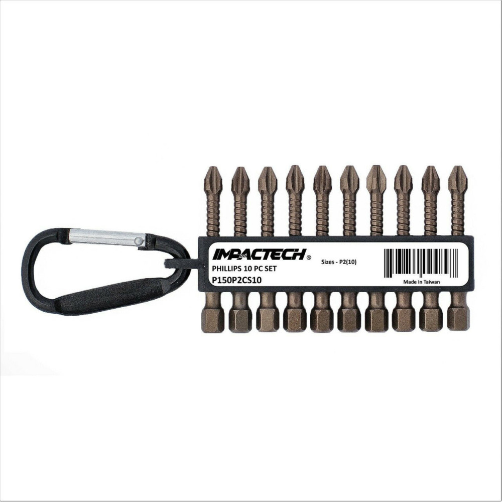 Vega Impactech Driver Bit Set 10pc 2″ Length - Flockneti