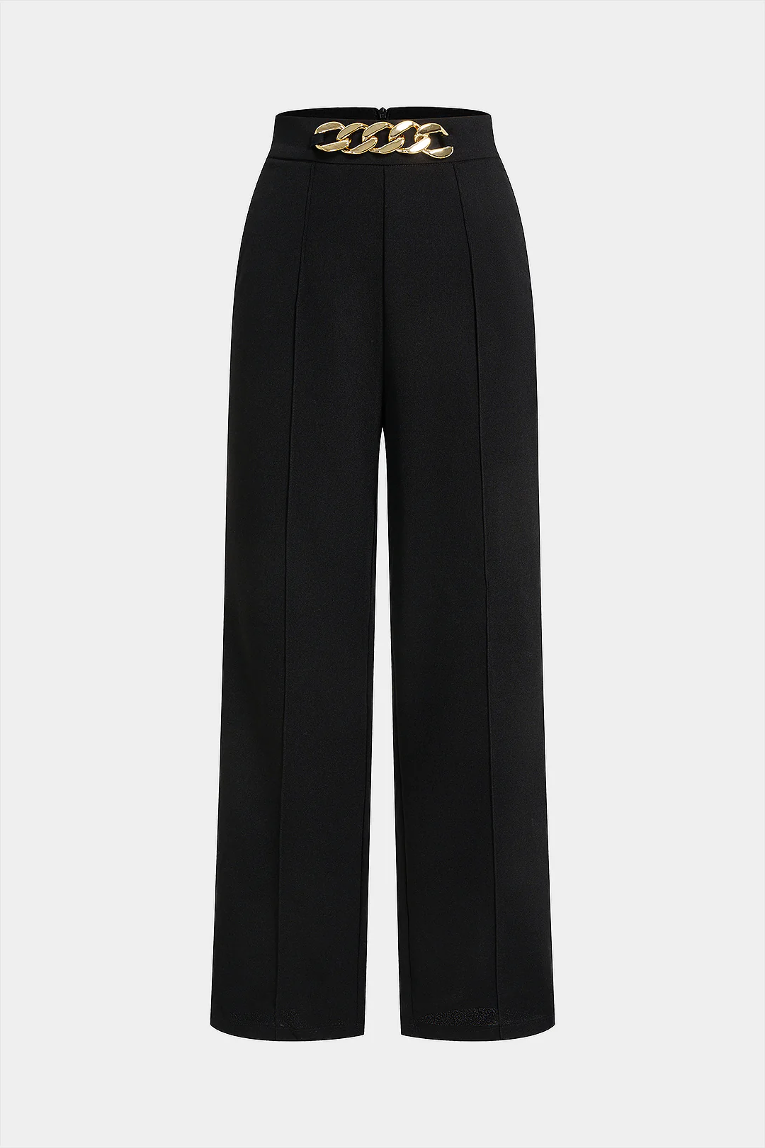 Solid High Waist Straight Leg Pants - Flockneti