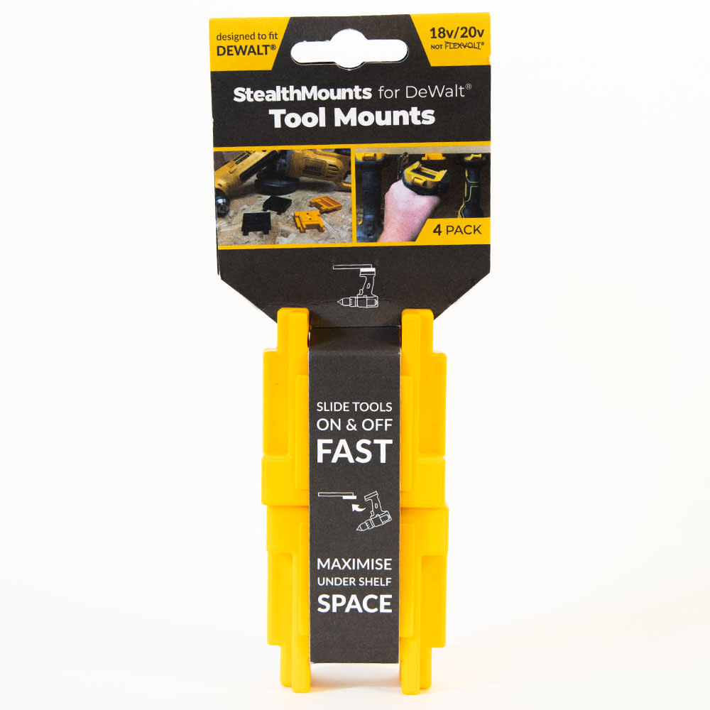 Stealthmounts Tool Mount DEWALT 18V 20V XR Tools Yellow 4pk - Flockneti