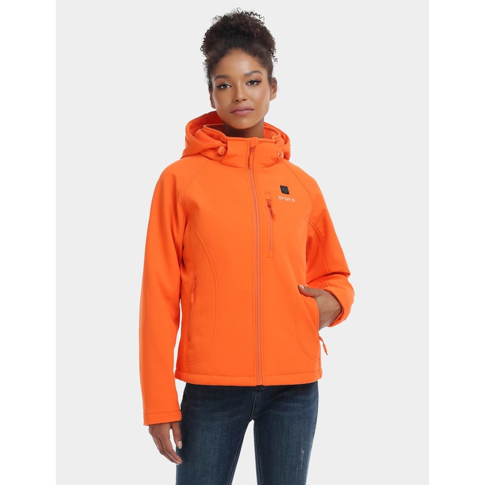 ORORO Womens Sunshine Orange Classic Heated Jacket Kit XS - Flockneti