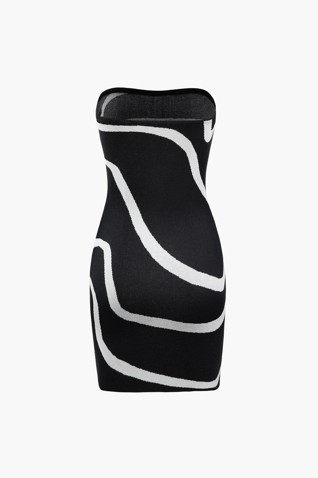 Knit Wave Stripes Print Sleeveless Dress - Flockneti