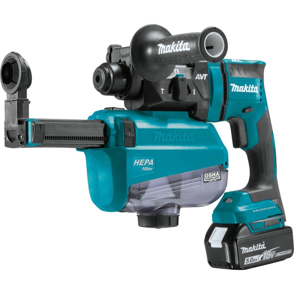 Makita 18V LXT BR 11/16″ AVT SDS-Plus Rotary Hammer Kit with HEPA Dust Extractor - Flockneti