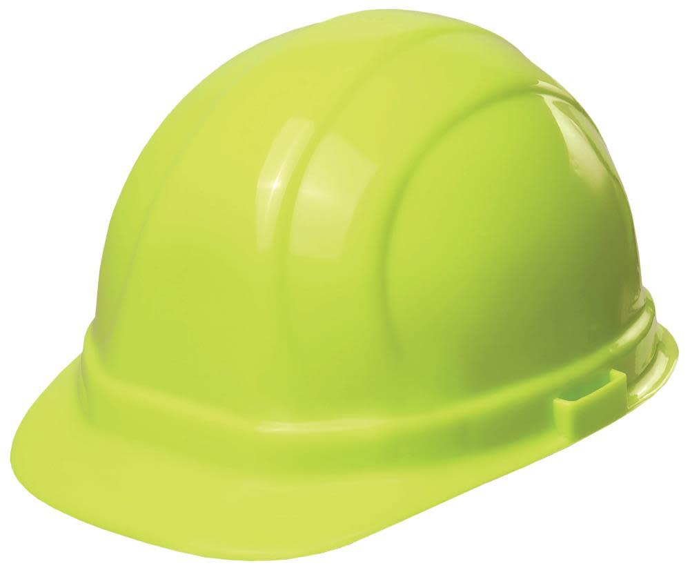 ERB Omega II Ratchet Suspension Hard Hat – Hi-Viz Lime Green - Flockneti