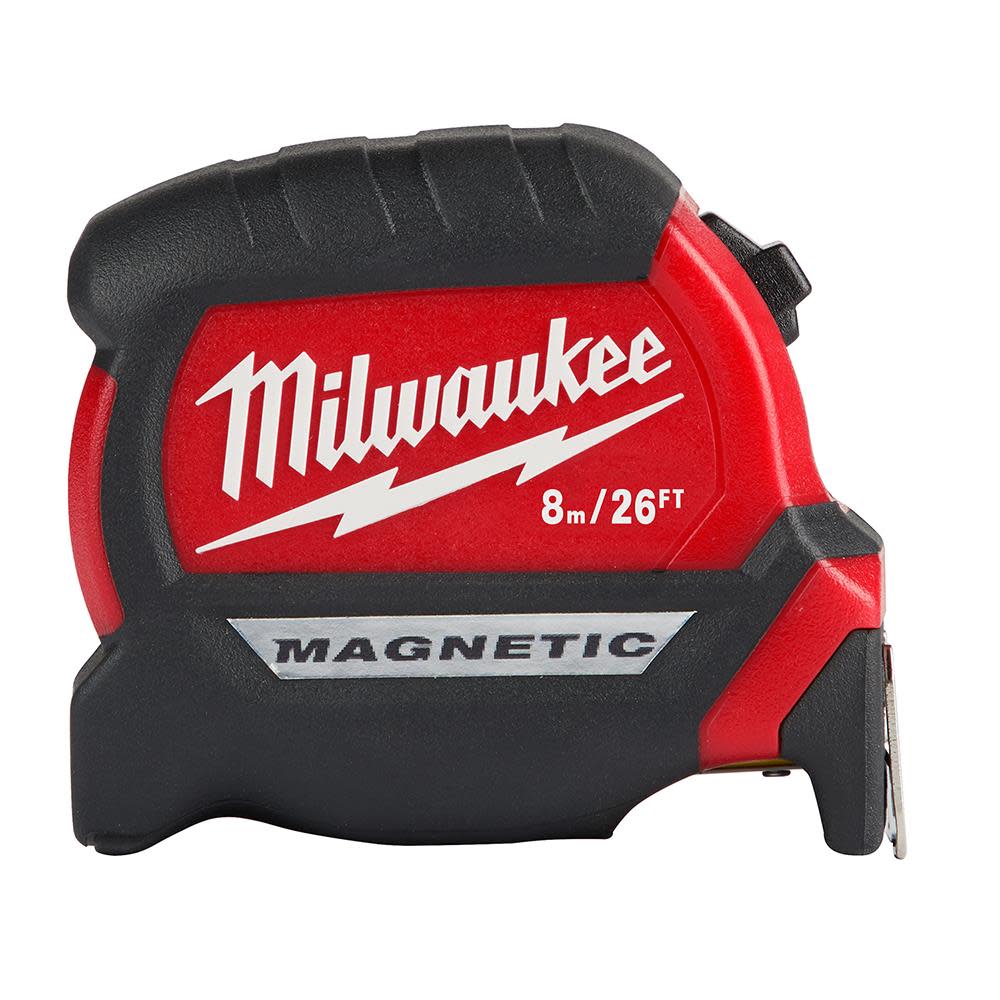 Milwaukee 8M/26Ft Compact Magnetic Tape Measure - Flockneti
