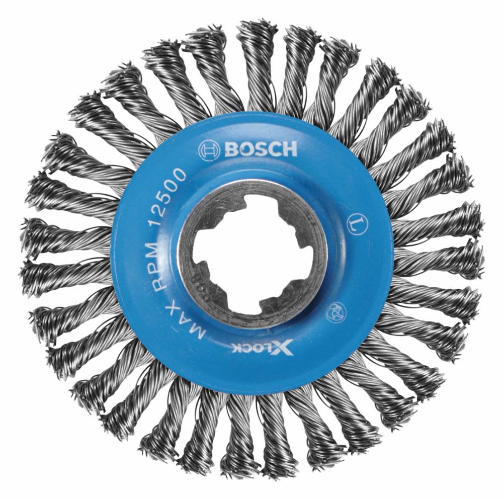 Bosch 4-1/2 In. Wheel Dia. X-LOCK Arbor Carbon Steel Stringer Bead Knotted Wire Wheel - Flockneti