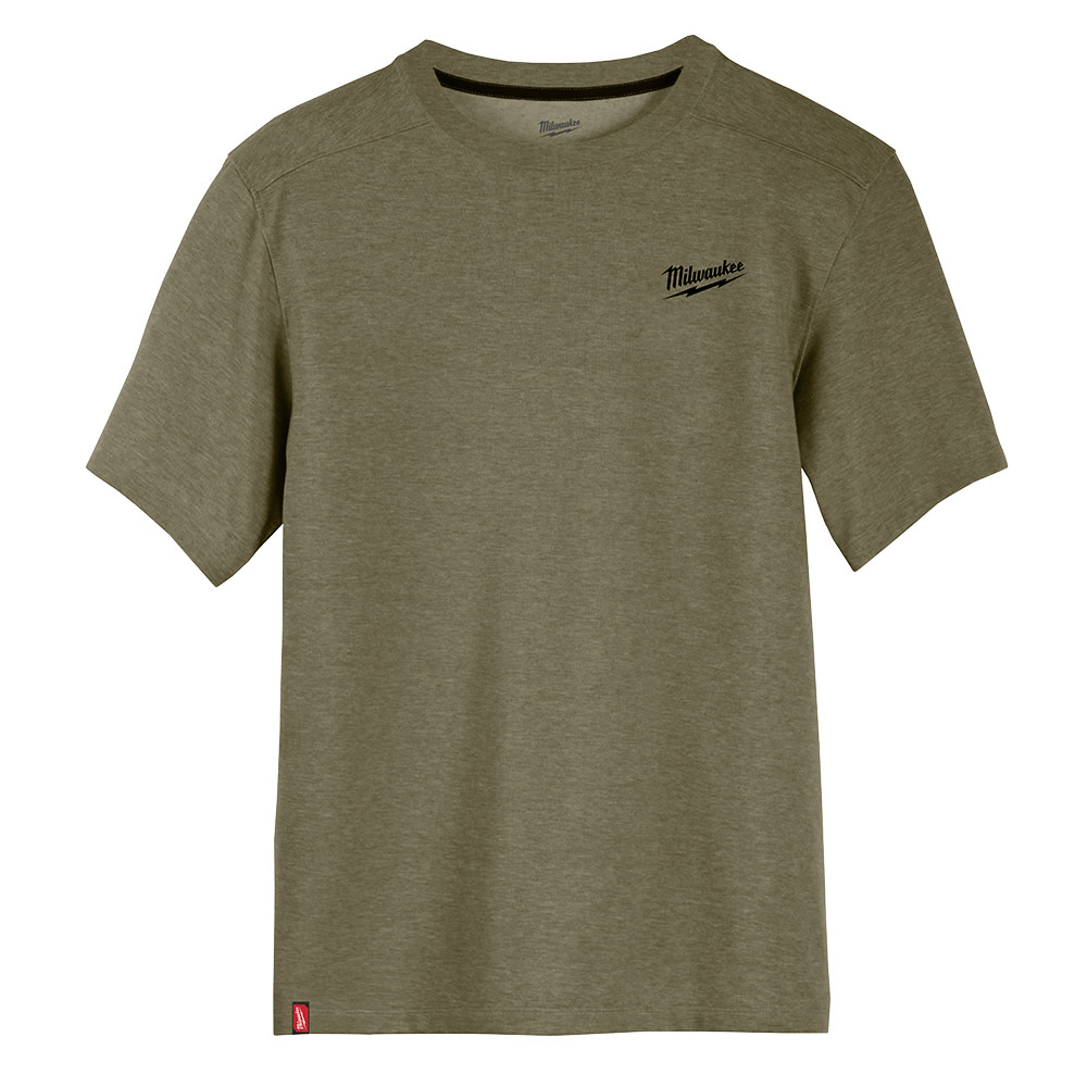 Milwaukee Hybrid Work Tee Short Sleeve Green Small - Flockneti
