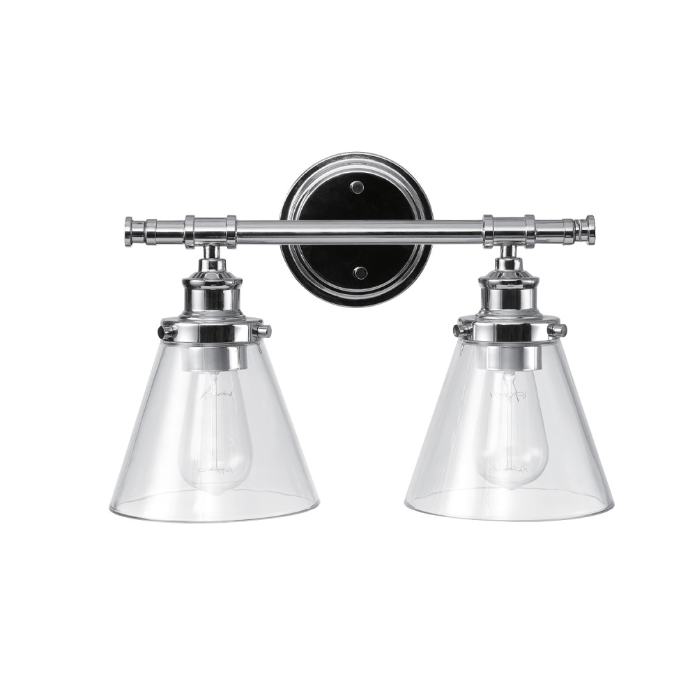 Globe Electric Parker Vanity Light 60W E26 2 Light Vintage Chrome - Flockneti