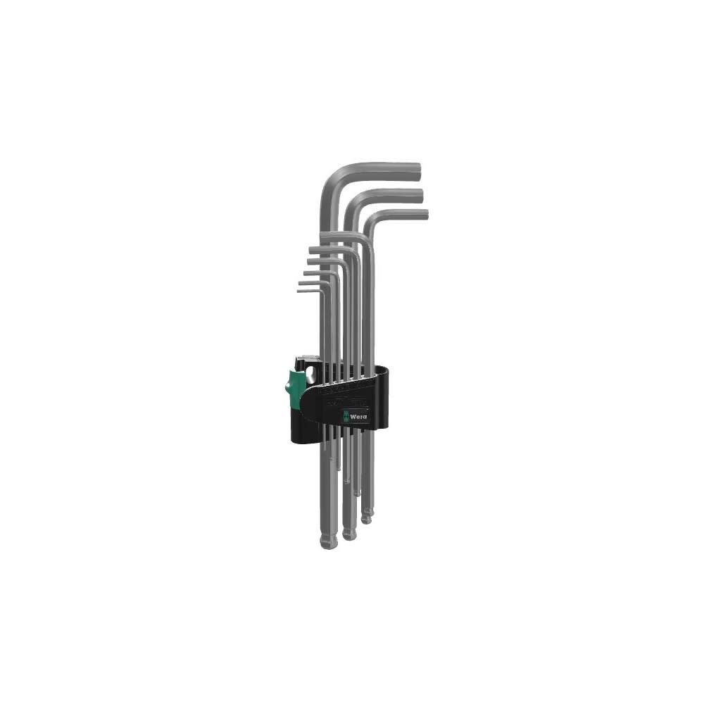 Wera Tools Metric Chrome Plated 950/9 Hex-Plus 1 SB L-Key Set - Flockneti