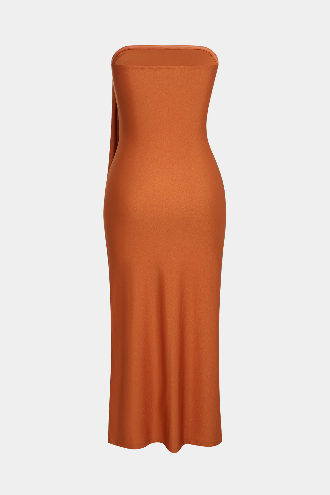 Solid Asymmetrical Knotted Ruched Sleeveless Maxi Dress - Flockneti