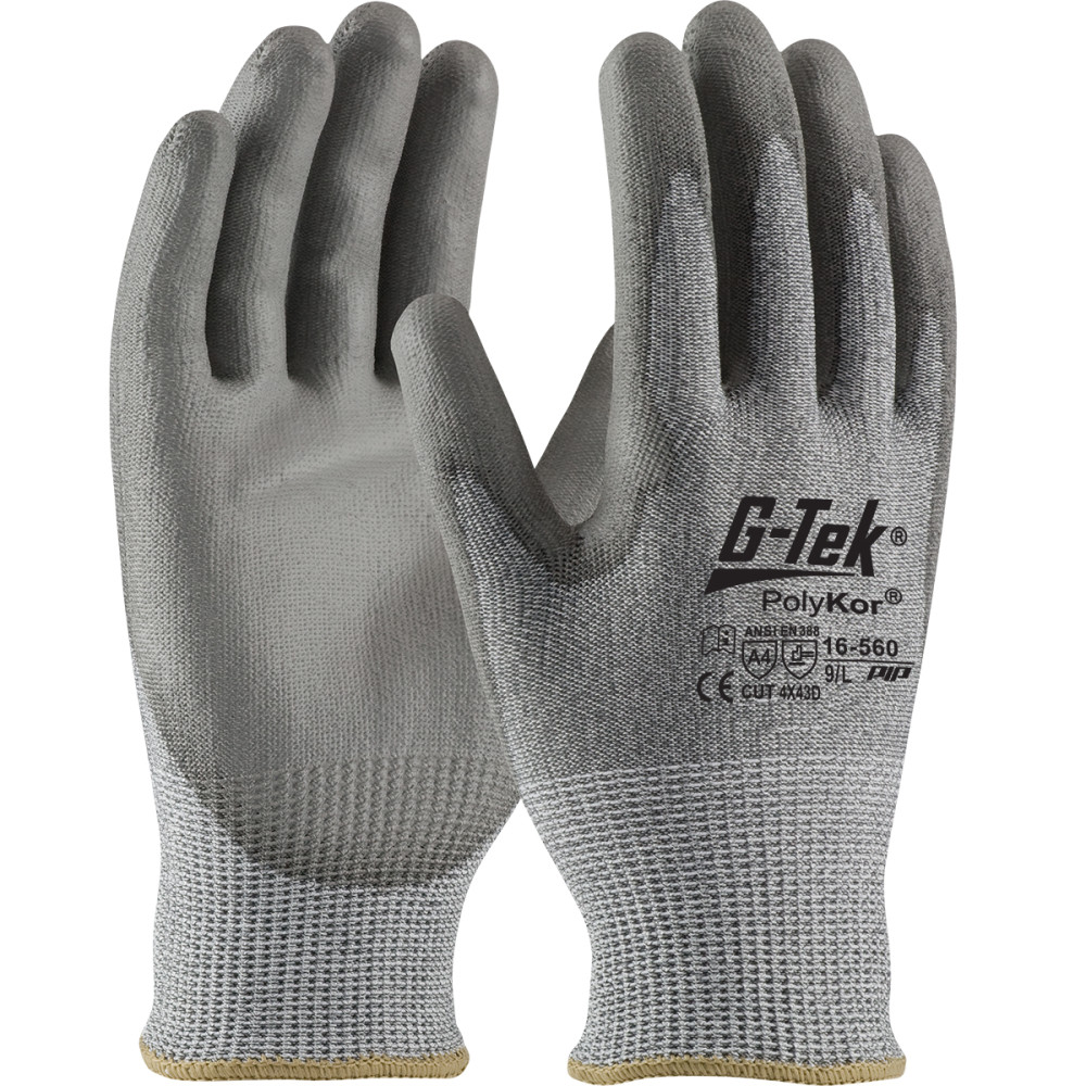 Protective Industrial Products Gloves Gray Seamless Knit G-Tek PolyKor Blended Small - Flockneti