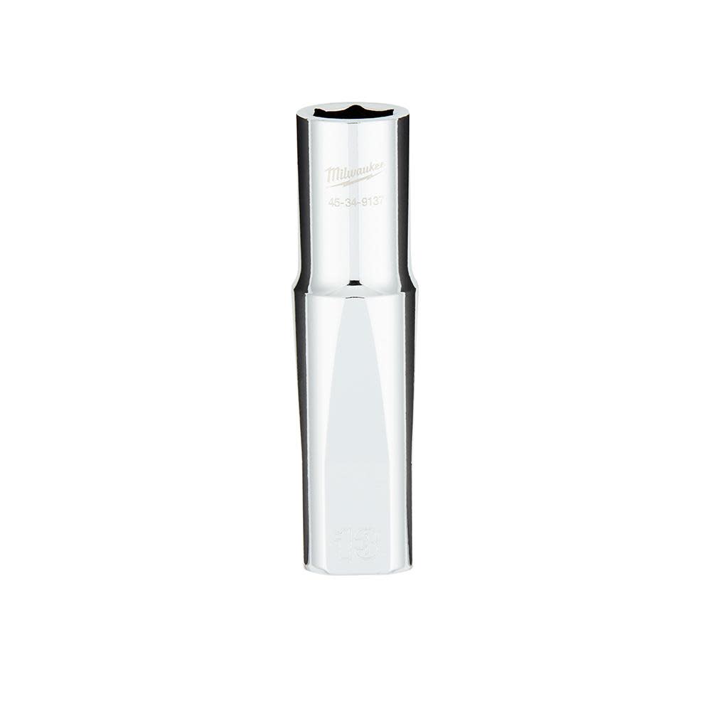 Milwaukee 1/2 in. Drive 13MM Metric 6-Point Deep Socket with FOUR FLAT Sides - Flockneti