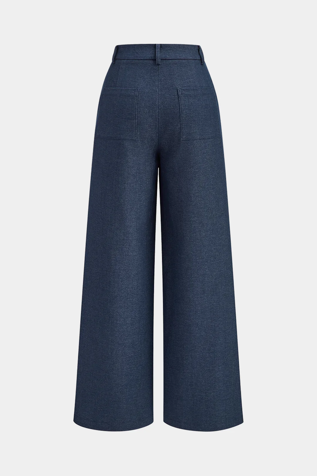 Solid Pleated Wide-Leg Pants - Flockneti