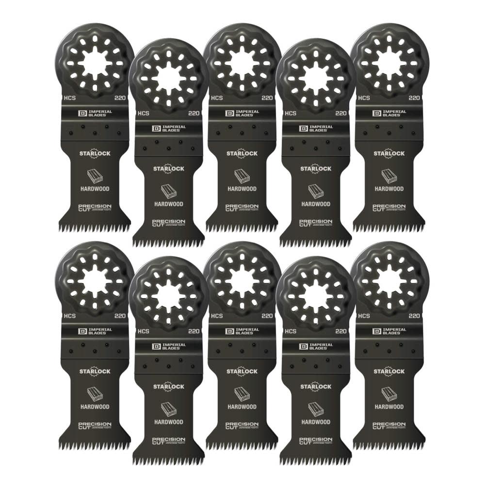 Imperial Blades IBSL220-10 Starlock 1-3/8″ Japanese Tooth Hardwood Blade 10PC - Flockneti